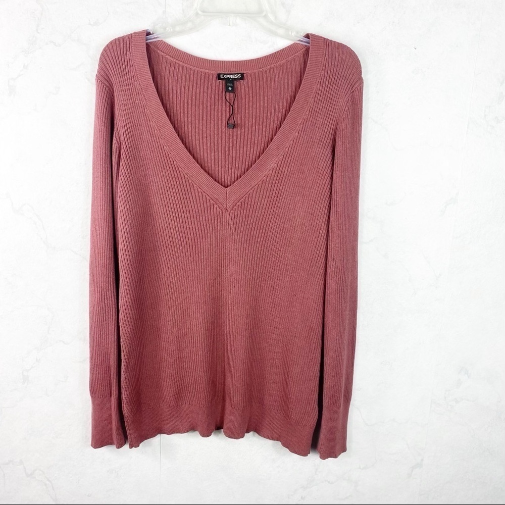 [Express] Ribbed V-Neck Sweater